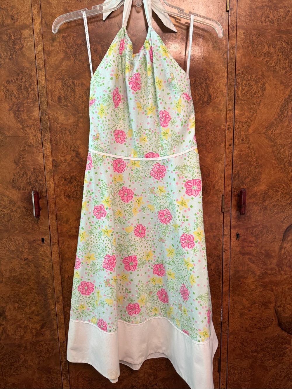 Lilly Pulitzer White Halter Dress with Pink Floral Print